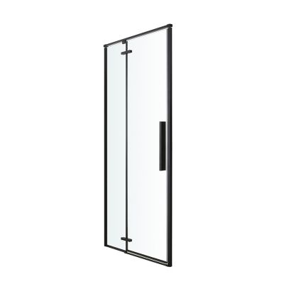 Porte de douche pivotante GoodHome Ezili transparent profilé noir 90 cm