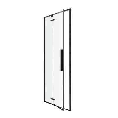 Porte de douche pivotante GoodHome Ezili transparent profilé noir 90 cm