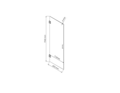 Porte de douche pivotante l.69,3 cm pour cabine Serenity l.80 cm