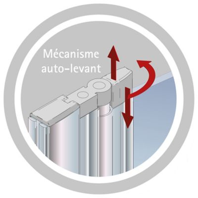 Porte de douche pivotante l.70 x H.192 cm, verre transparent anticalcaire, profilé noir mat, Schulte NewStyle