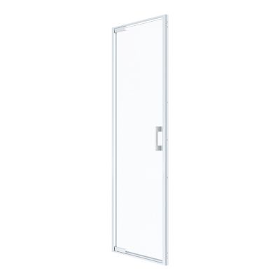 Porte de douche pivotante l.80 x H.195 cm, verre transparent, profilés chromé, GoodHome Evanna