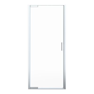 Porte de douche pivotante l.80 x H.195 cm, verre transparent, profilés chromé, GoodHome Evanna