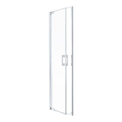 Porte de douche pivotante l.80 x H.195 cm, verre transparent, profilés chromé, GoodHome Evanna