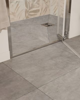 Porte de douche pivotante l.80 x H.195 cm, verre transparent, profilés chromé, GoodHome Evanna
