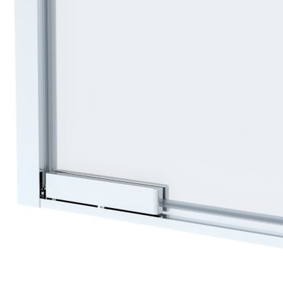 Porte de douche pivotante l.80 x H.195 cm, verre transparent, profilés chromé, GoodHome Evanna