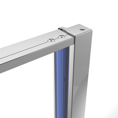 Porte de douche pivotante l.80 x H.195 cm, verre transparent, profilés chromé, GoodHome Evanna