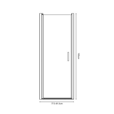 Porte de douche pivotante l.80 x H.195 cm, verre transparent, profilés cuivre, GoodHome Ledava