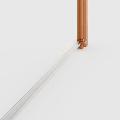 Porte de douche pivotante l.80 x H.195 cm, verre transparent, profilés cuivre, GoodHome Ledava