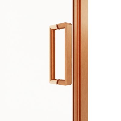 Porte de douche pivotante l.80 x H.195 cm, verre transparent, profilés cuivre, GoodHome Ledava
