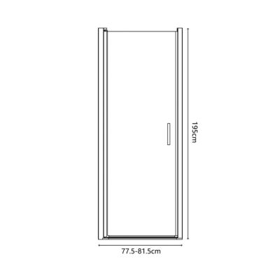 Porte de douche pivotante l.80 x H.195 cm, verre transparent, profilés doré, GoodHome Ledava