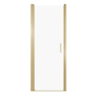 Porte de douche pivotante l.80 x H.195 cm, verre transparent, profilés doré, GoodHome Ledava
