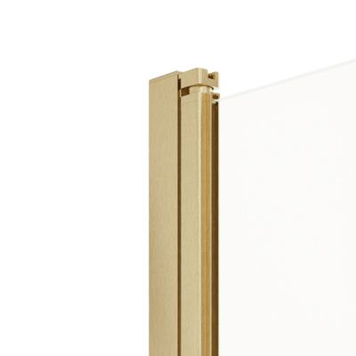 Porte de douche pivotante l.80 x H.195 cm, verre transparent, profilés doré, GoodHome Ledava