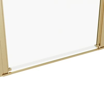 Porte de douche pivotante l.80 x H.195 cm, verre transparent, profilés doré, GoodHome Ledava