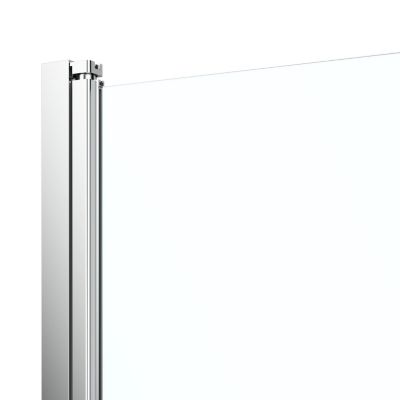 Porte de douche pivotante l.90 x H.195 cm, bandes miroir, profilés aluminium chrome, GoodHome Ledava