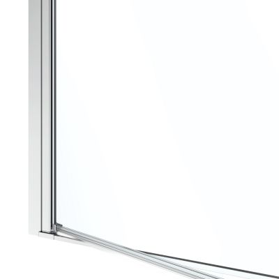 Porte de douche pivotante l.90 x H.195 cm, bandes miroir, profilés aluminium chrome, GoodHome Ledava