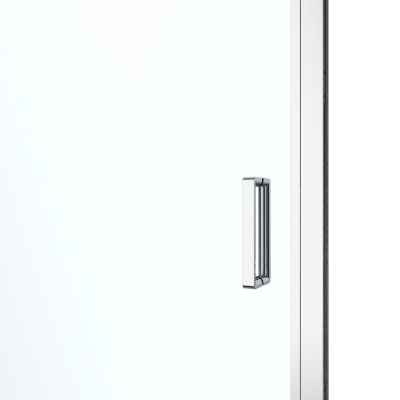 Porte de douche pivotante l.90 x H.195 cm, verre transparent, profilés alu chrome, GoodHome Ledava