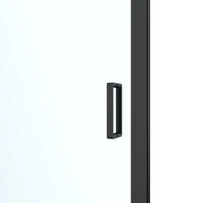 Porte de douche pivotante l.90 x H.195 cm, verre transparent, profilés aluminium noir, GoodHome Ledava