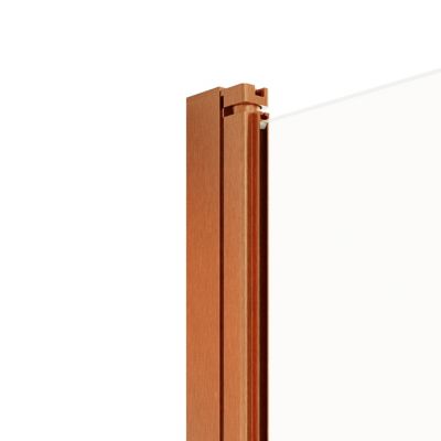Porte de douche pivotante l.90 x H.195 cm, verre transparent, profilés cuivre, GoodHome Ledava