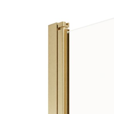 Porte de douche pivotante l.90 x H.195 cm, verre transparent, profilés doré, GoodHome Ledava