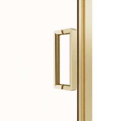 Porte de douche pivotante l.90 x H.195 cm, verre transparent, profilés doré, GoodHome Ledava
