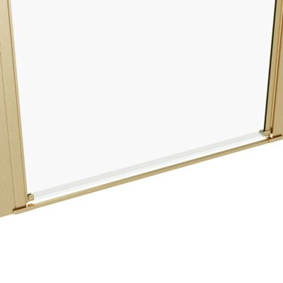 Porte de douche pivotante l.90 x H.195 cm, verre transparent, profilés doré, GoodHome Ledava