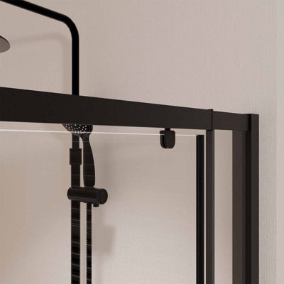 Porte de douche Pivotante Noir 70-80x185cm - Extensible de 69 à 80 cm - BLACK SLIDE 70 80
