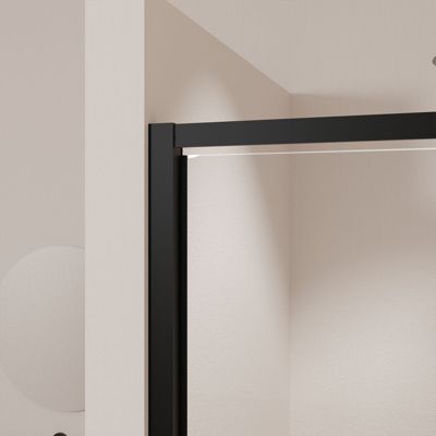 Porte de douche Pivotante Noir 70-80x185cm - Extensible de 69 à 80 cm - BLACK SLIDE 70 80