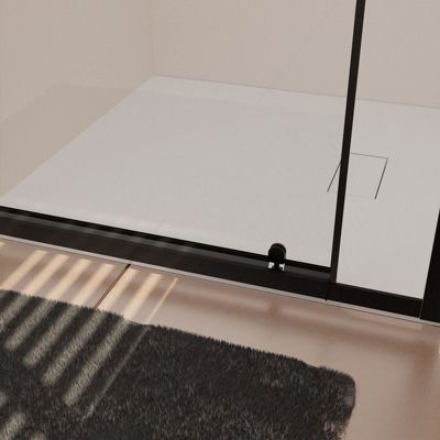 Porte de douche Pivotante Noir 70-80x185cm - Extensible de 69 à 80 cm - BLACK SLIDE 70 80