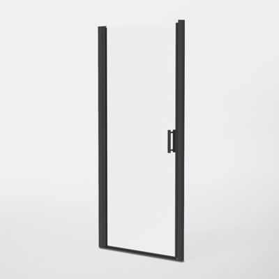 Porte de douche pivotante transparent, noir 70 cm, Easy