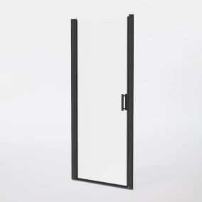 Porte de douche pivotante noir GoodHome Beloya transparente 90 cm