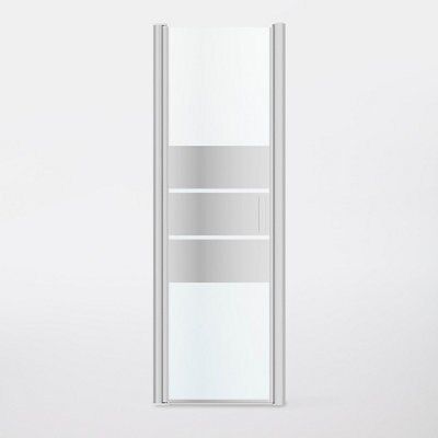 Porte de douche pivotante ouverture totale GoodHome Beloya miroir 70 cm