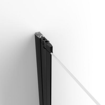 Porte de douche pliante NOVELLINI 80 cm Droite Verre transparent profilés  noirs - Oskab
