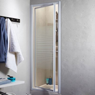 Porte de douche pivotante profilés blancs 70 cm Colca