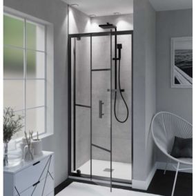 Porte de douche pivotante style verrière ATELIA 90 cm