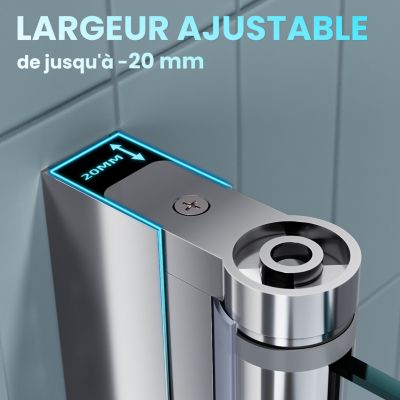 Porte de Douche Pliante 76x195cm SIRHONA Salle de Bains+ Verre Transparent 6mm+ Argent Brillant