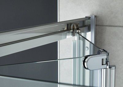 Porte de douche pliante 80 cm transparente Cooke & Lewis Onega