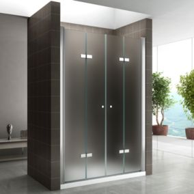 Porte de douche pliante EMMY H.185 largeur réglable 104 à 108 cm verre opaque - Saniverre