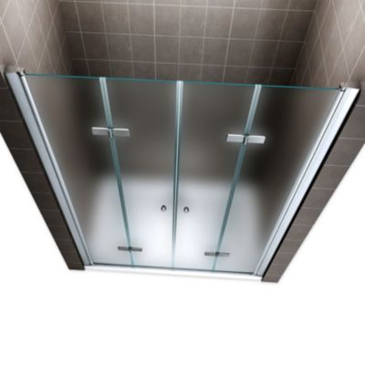 Porte de douche pliante EMMY H.185 largeur réglable 72 à 76 cm verre opaque - Saniverre