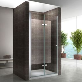 Porte de douche pliante MONA H.195 - largeur réglable de 68 à 72 cm verre transparent - Saniverre