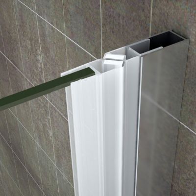 Porte de douche pliante MONA H.195 - largeur réglable de 76 à 80 cm verre transparent - Saniverre