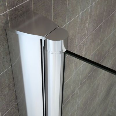 Porte de douche pliante MONA H.195 - largeur réglable de 76 à 80 cm verre transparent - Saniverre