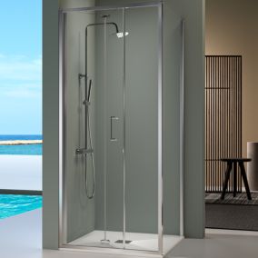 Porte de douche pliante PRISMA 70 cm  Avec paroi laterale : 67 - 69 cm