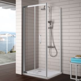 Porte de douche pliante S300 - 90 cm avec paroi latérale 67 à 69 cm Avec paroi latérale : 67 - 69 cm