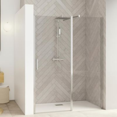 Porte de douche porte pivotante SMART Design XXL sans seuil (conforme ...