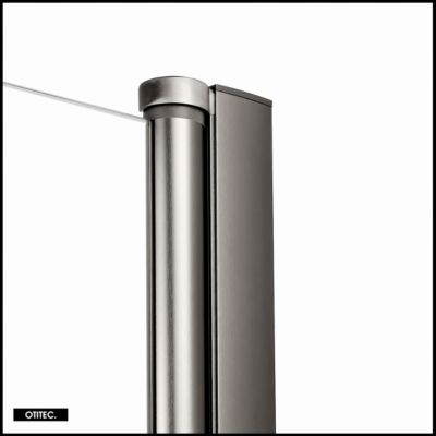 Porte de Douche Simple Pivotante - 80 x 195 - GUNMETAL - NEW SOLEO