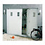 Porte de garage 4 vantaux PVC hublots Helsinki - L.240 x h.200 cm (en kit)