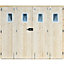 Porte de garage 4 vantaux sapin hublots - L.240 x h.200 cm (en kit)