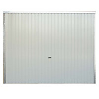 Porte de garage basculante acier GoodHome blanc RAL 9010 - L.240 x h.200 cm - manuelle (pré-montée)