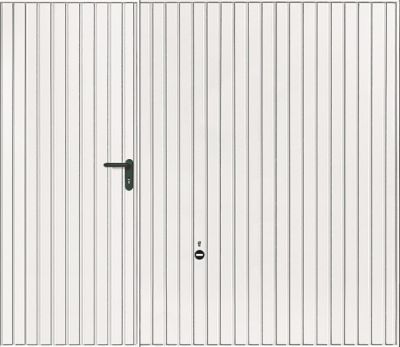 Porte de garage basculante avec portillon acier Hormann blanc trafic ral 9016 - l.237,5 x h.200 cm