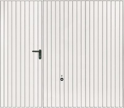 Porte de garage basculante avec portillon acier Hormann blanc trafic ral 9016 - l.237,5 x h.200 cm